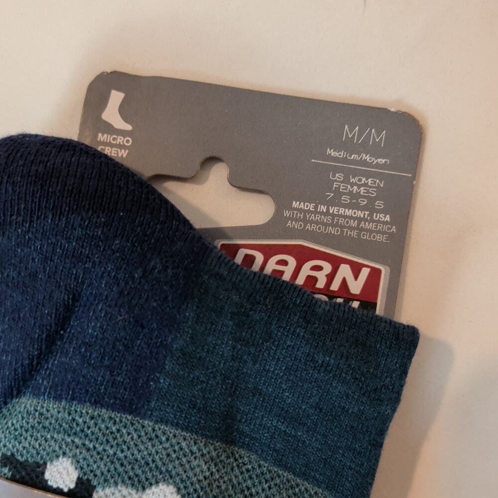 NWT Darn Tough Vermont Socks Sz M 7.5-9.5 Merino Wool Hike/Trek Micro Crew Bunny - Picture 3 of 5